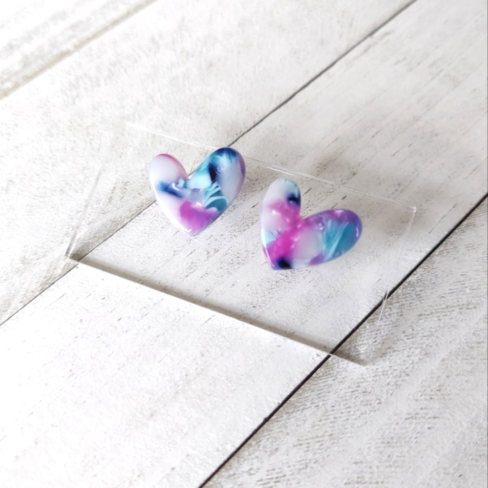 Clara Colorful Heart Studs 5